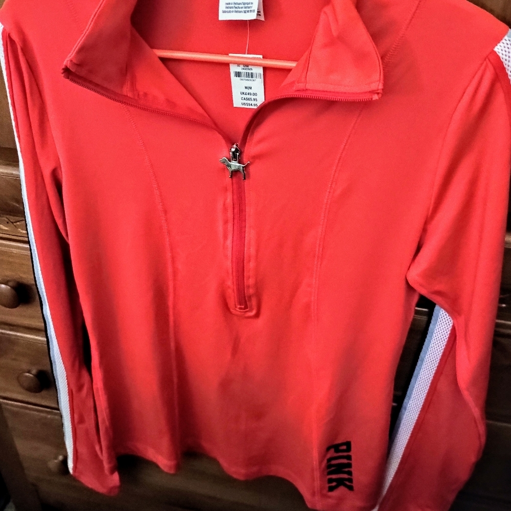 PINK Red Quarter-Zip Pullover